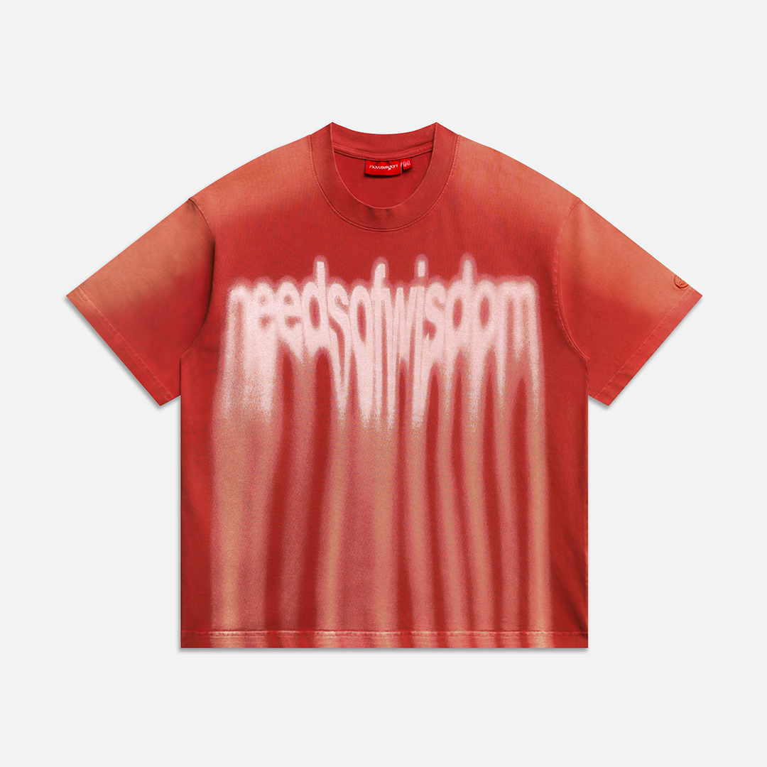 METAL BLUR TEE - WASHED RED
