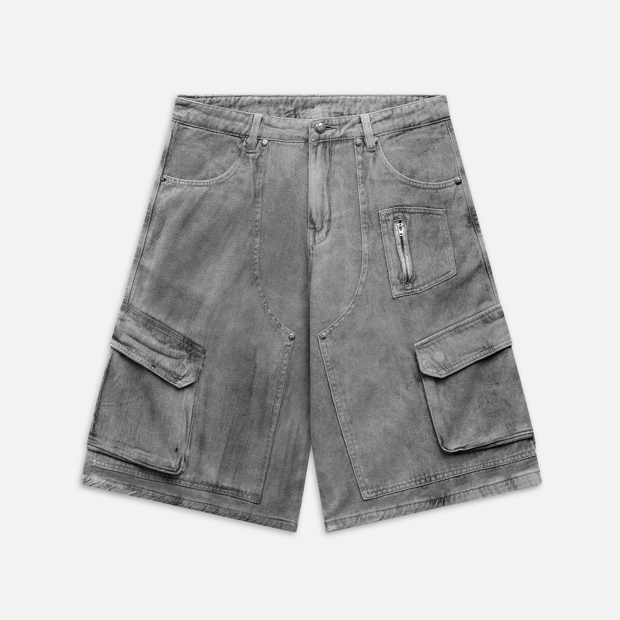 DUST CARGO JORTS - WASHED GREY