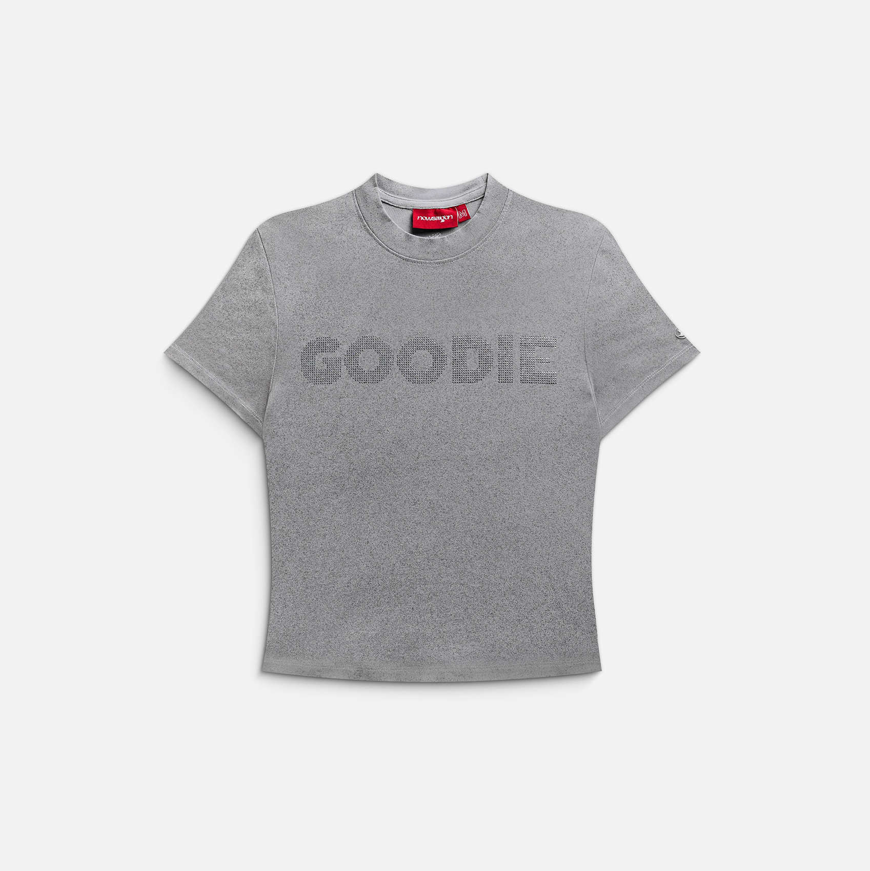 RHINESTONE GOODIE BABY TEE - GREY