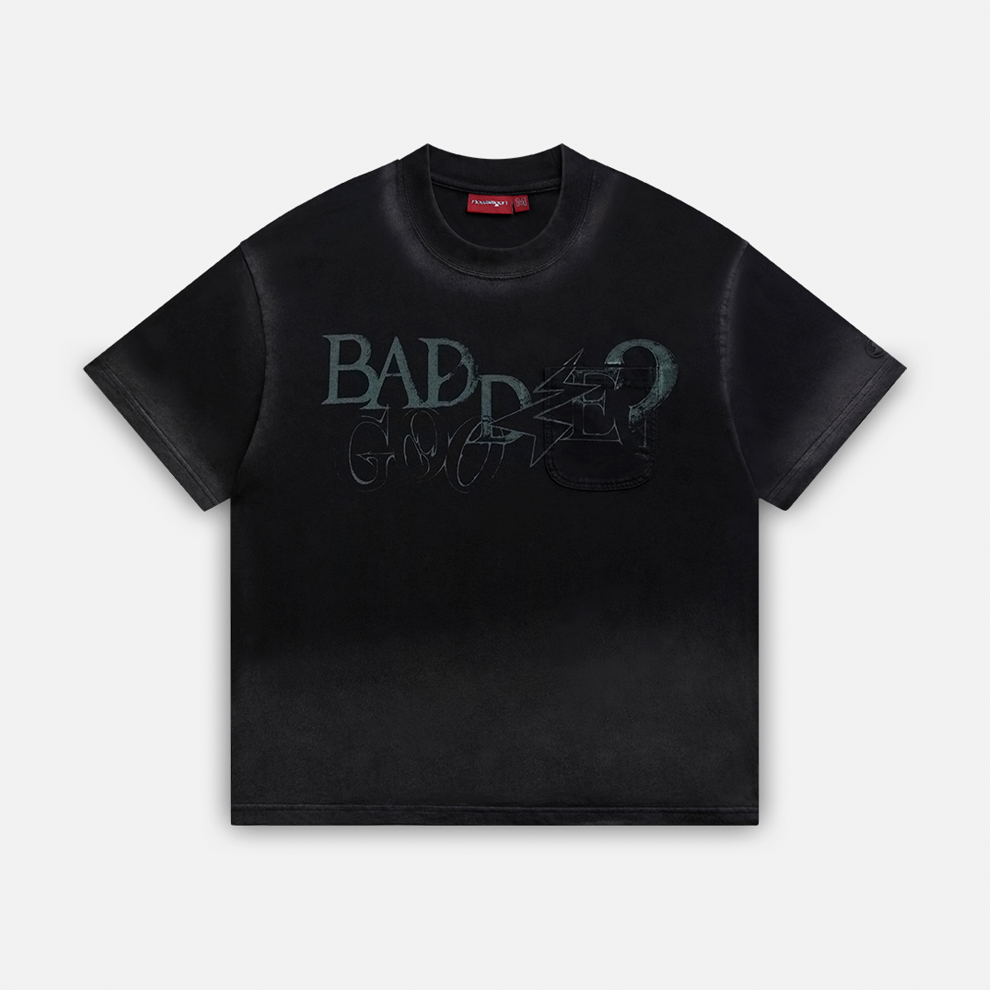 POCKET G&B TEE - WASHED BLACK