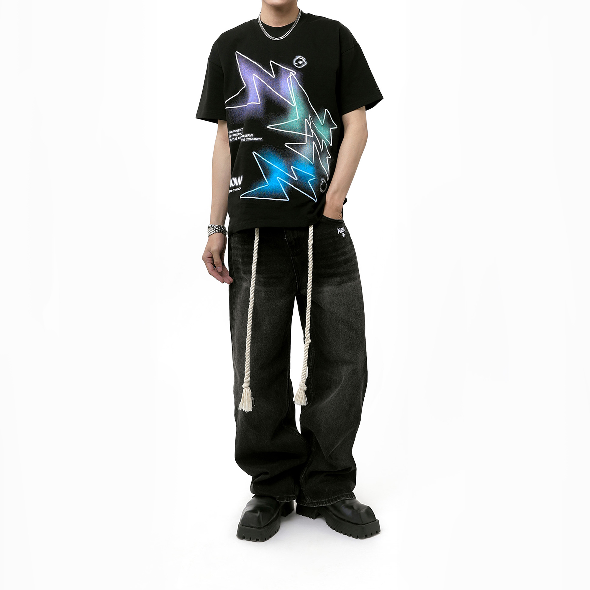 WIDE FIT JEANS - BLACK