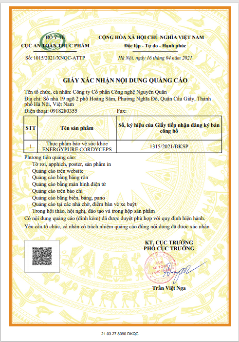 KIỂM NGHIỆM AN TOÀN THỰC PHẨM NƯỚC TINH CHẤT ĐTHT