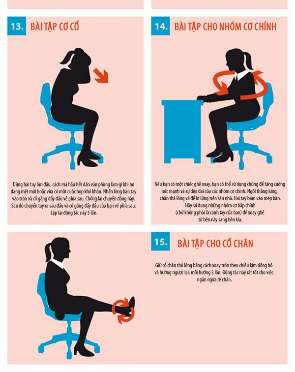 Tập thể dục 10 phút để chống bệnh “văn phòng”