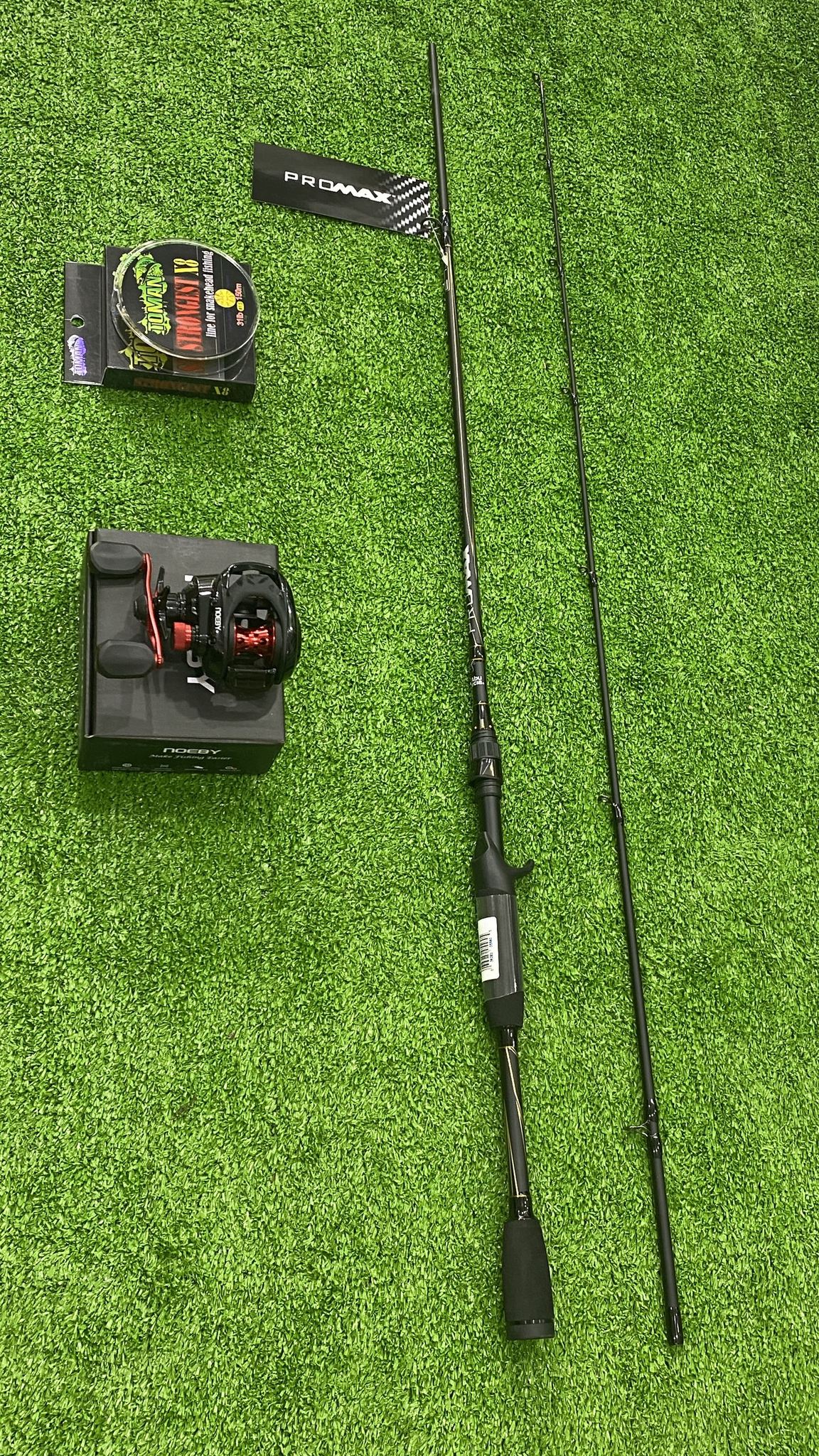 COMBO 1490K - Cần Abu Promax + Máy Noeby K7 - Dây PE Toman