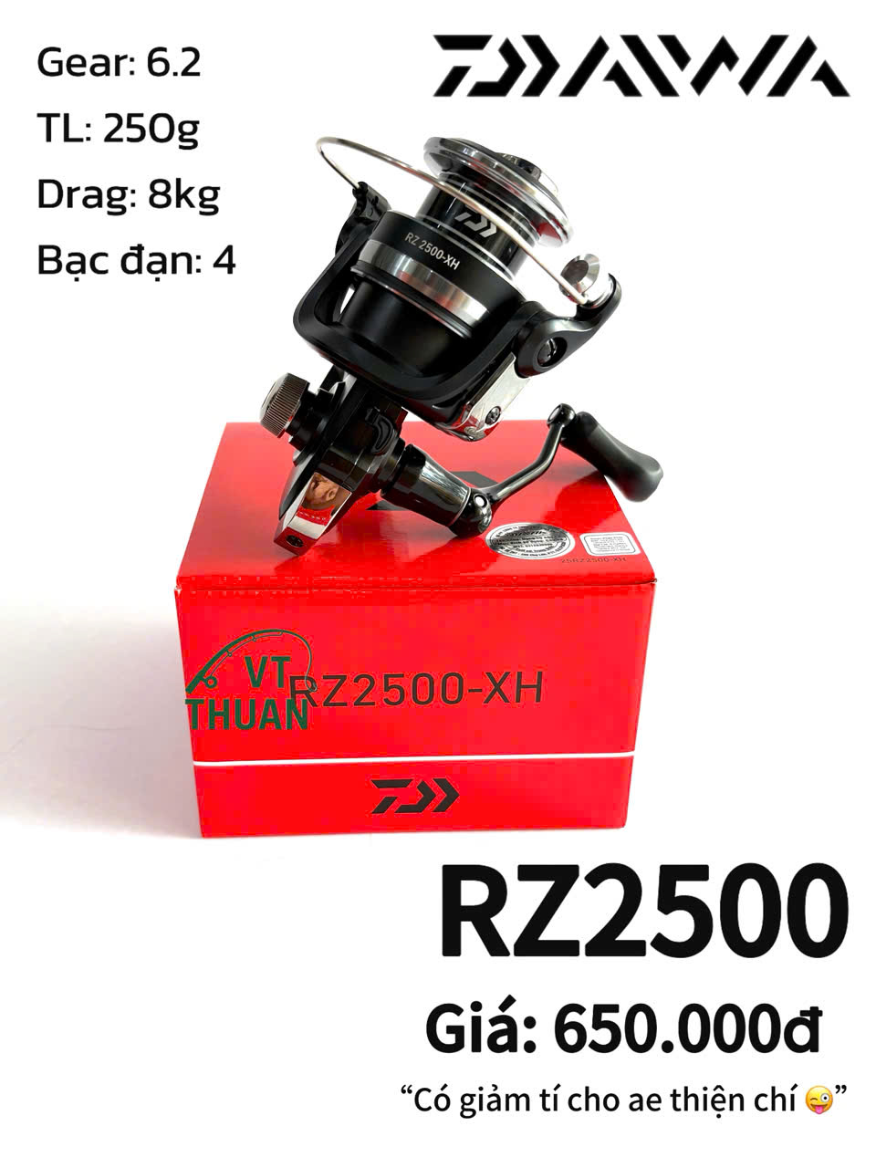 [VT THUẬN] Máy câu Daiwa RZ 2025 New mẫu mới nhất hiện nay đầy đủ các szie