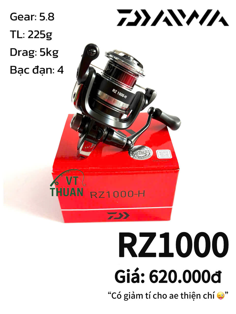 [VT THUẬN] Máy câu Daiwa RZ 2025 New mẫu mới nhất hiện nay đầy đủ các szie