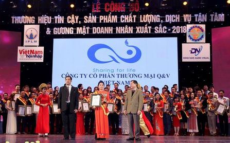 Q&V VIỆT NAM ĐOẠT GIẢI THƯƠNG HIỆU TIN CẬY 2018