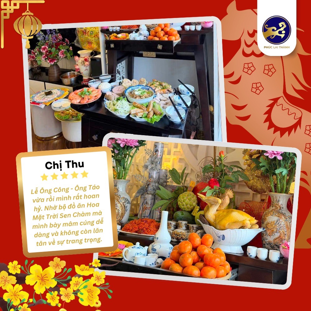 Bộ đồ ăn Hoa Mặt Trời - Sự lựa chọn tốt nhất cho thờ cúng