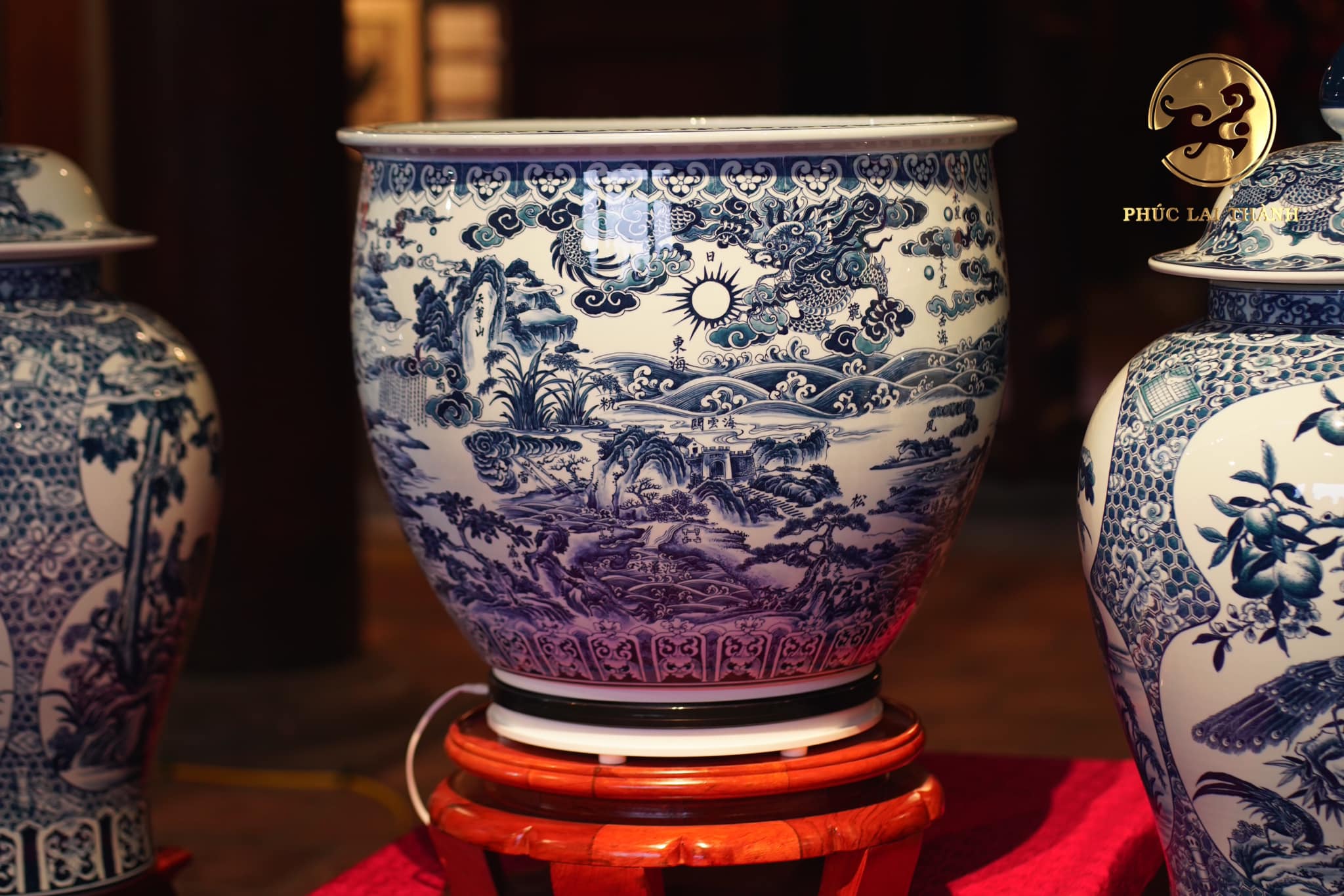 HOẠ TIẾT CỬU ĐỈNH TRIỀU NGUYỄN TRÊN GỐM SỨ PHÚC LAI THÀNH -BÁT TRÀNG