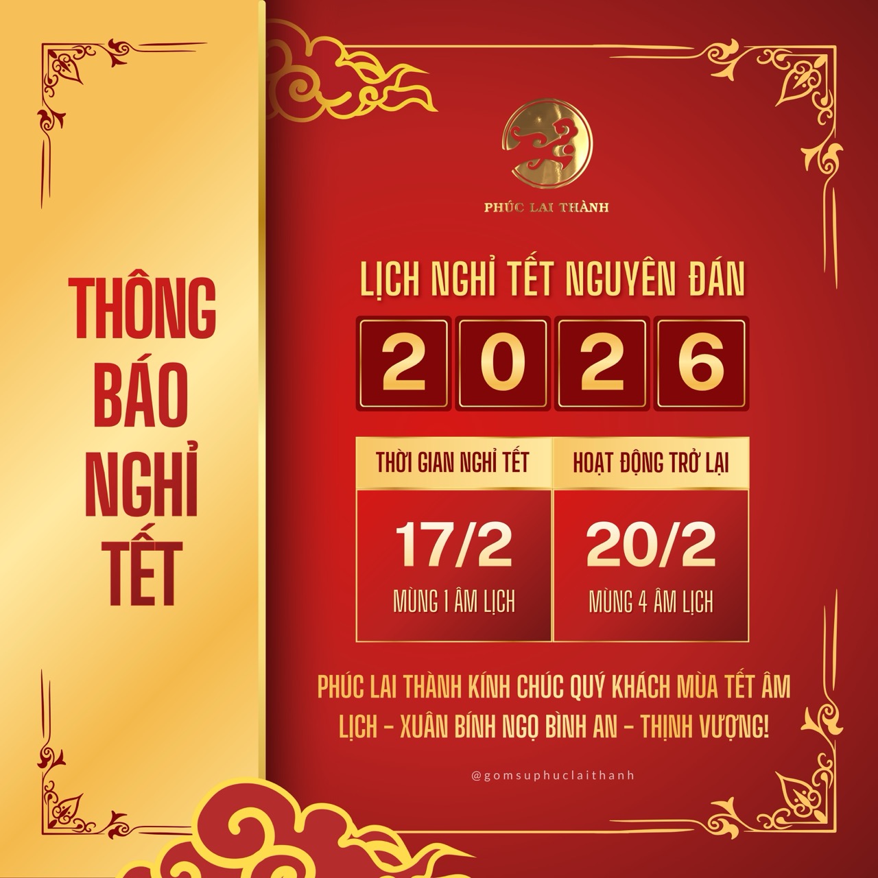 𝐋𝐈̣𝐂𝐇 𝐍𝐆𝐇𝐈̉ 𝐓𝐄̂́𝐓 𝐍𝐆𝐔𝐘𝐄̂𝐍 Đ𝐀́𝐍 𝟐𝟎𝟐𝟔 – 𝐏𝐇𝐔́𝐂 𝐋𝐀𝐈 𝐓𝐇𝐀̀𝐍𝐇