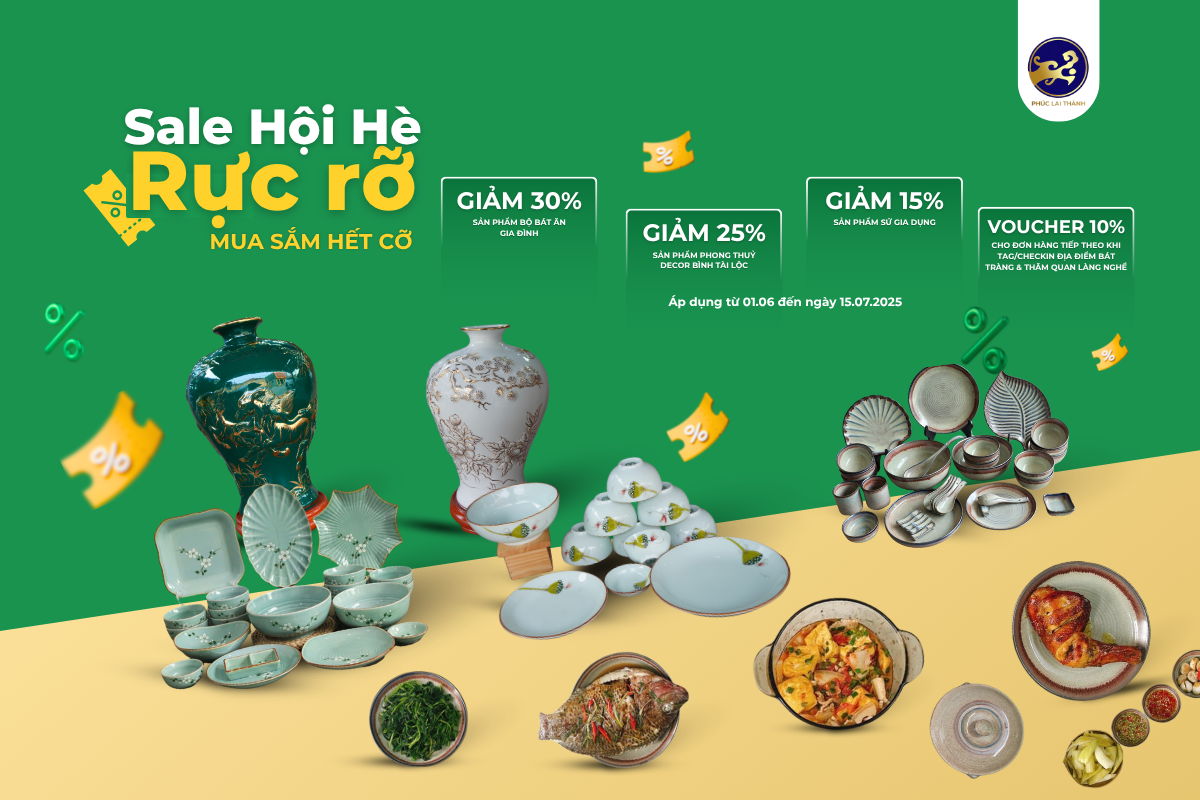 Sale mùa hè tại Phúc Lai Thành - Bát Tràng: Hè vui chơi, mua sắm thoả thích