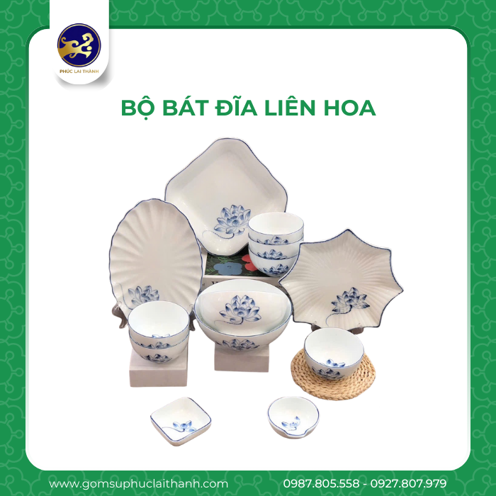 BỘ BÁT ĐĨA LIÊN HOA
