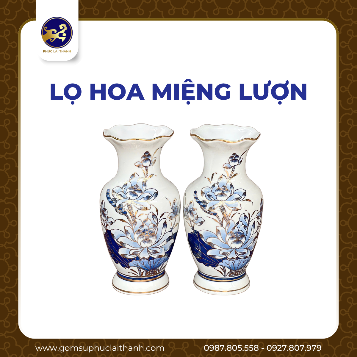 Bộ đồ thờ Bạch Ngọc Liên Hoa Vàng Kim