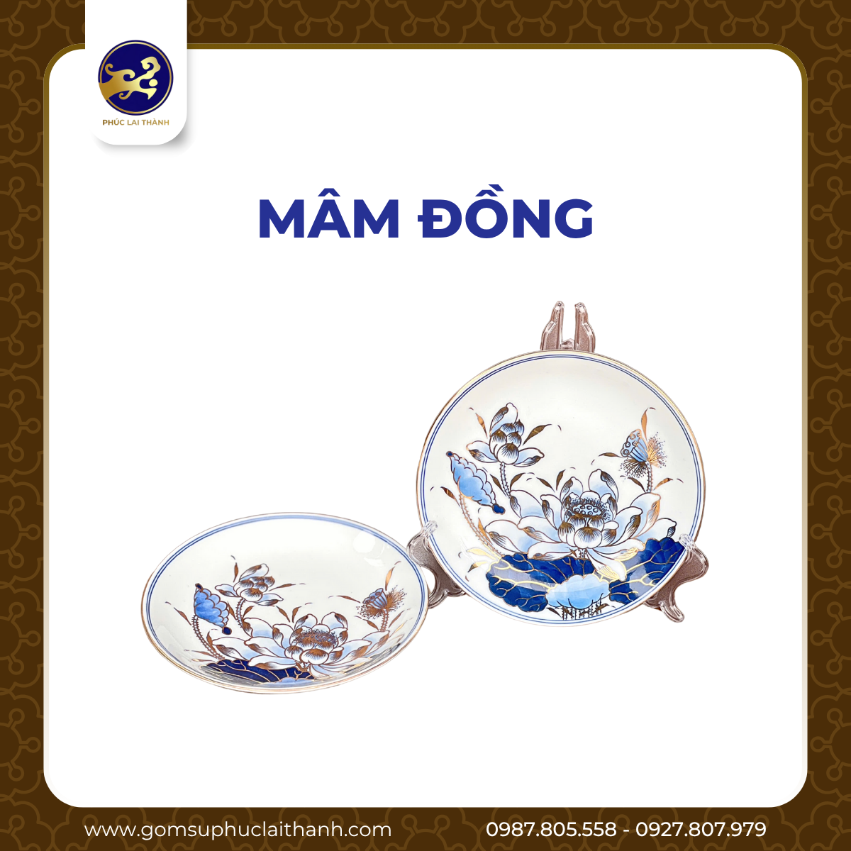 Bộ đồ thờ Bạch Ngọc Liên Hoa Vàng Kim