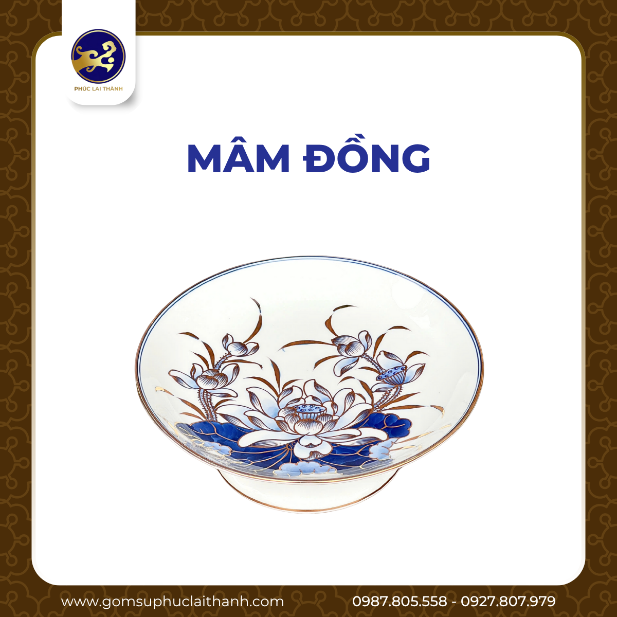 Bộ đồ thờ Bạch Ngọc Liên Hoa Vàng Kim