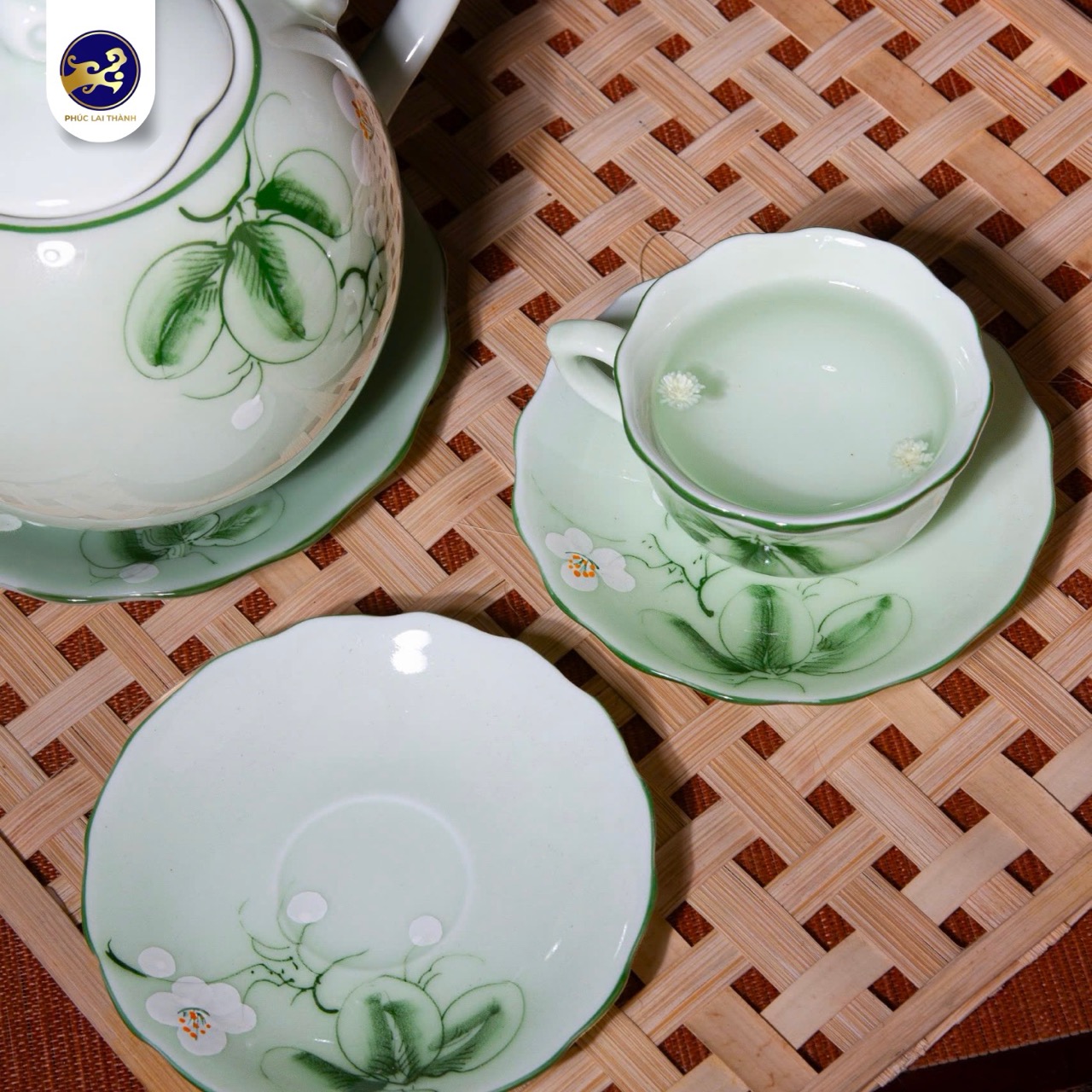 BỘ TRÀ MEN NGỌC HOA BƯỞI