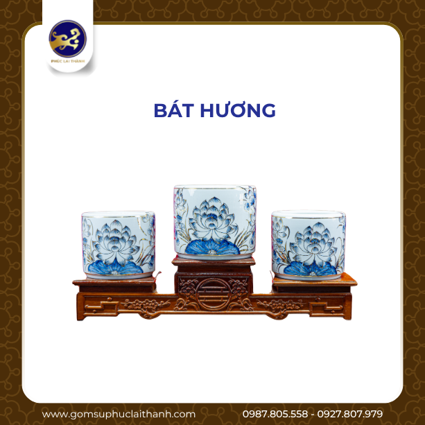 BỘ ĐỒ THỜ SEN CHÀM VÀNG KIM