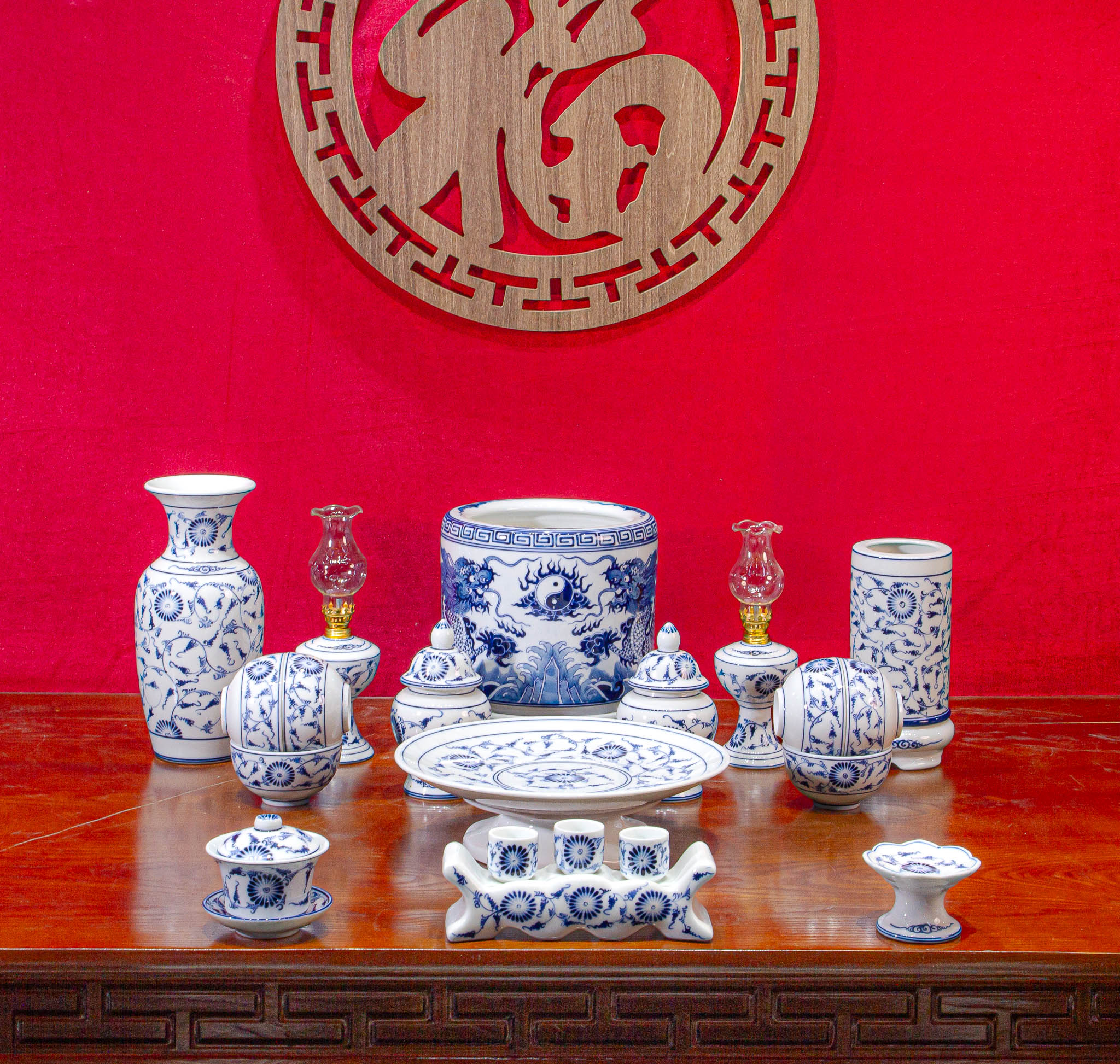 Bộ đồ thờ Phúc Lộc Hoàng Hoa