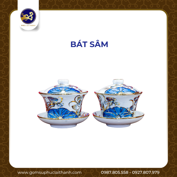 BỘ ĐỒ THỜ SEN CHÀM VÀNG KIM