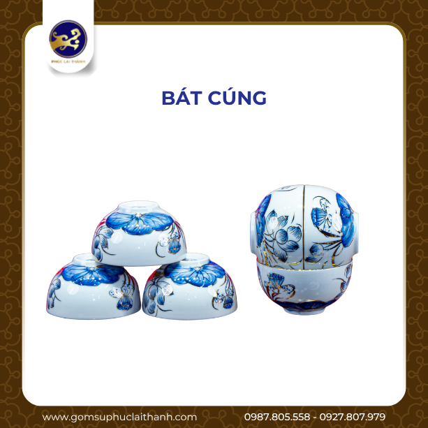 BỘ ĐỒ THỜ SEN CHÀM VÀNG KIM