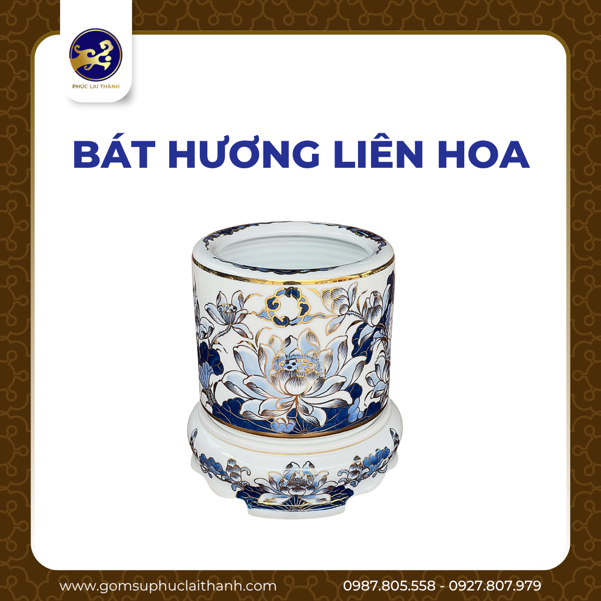 Bộ đồ thờ Bạch Ngọc Liên Hoa Vàng Kim