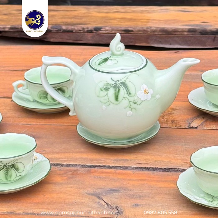 BỘ TRÀ MEN NGỌC HOA BƯỞI