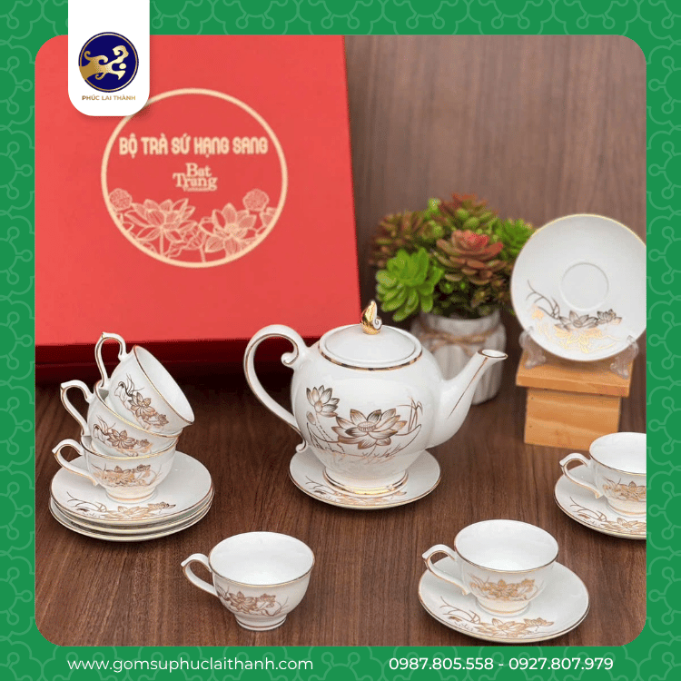 Bộ ấm chén Camelia Vàng Kim