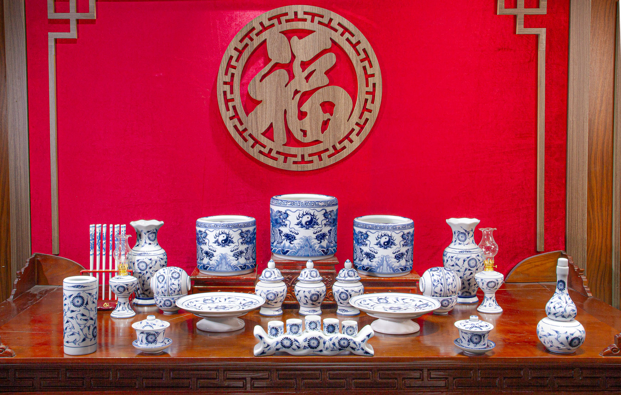 Bộ đồ thờ Phúc Lộc Hoàng Hoa