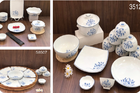 Bộ đồ ăn Liên Hoa Cát Tường