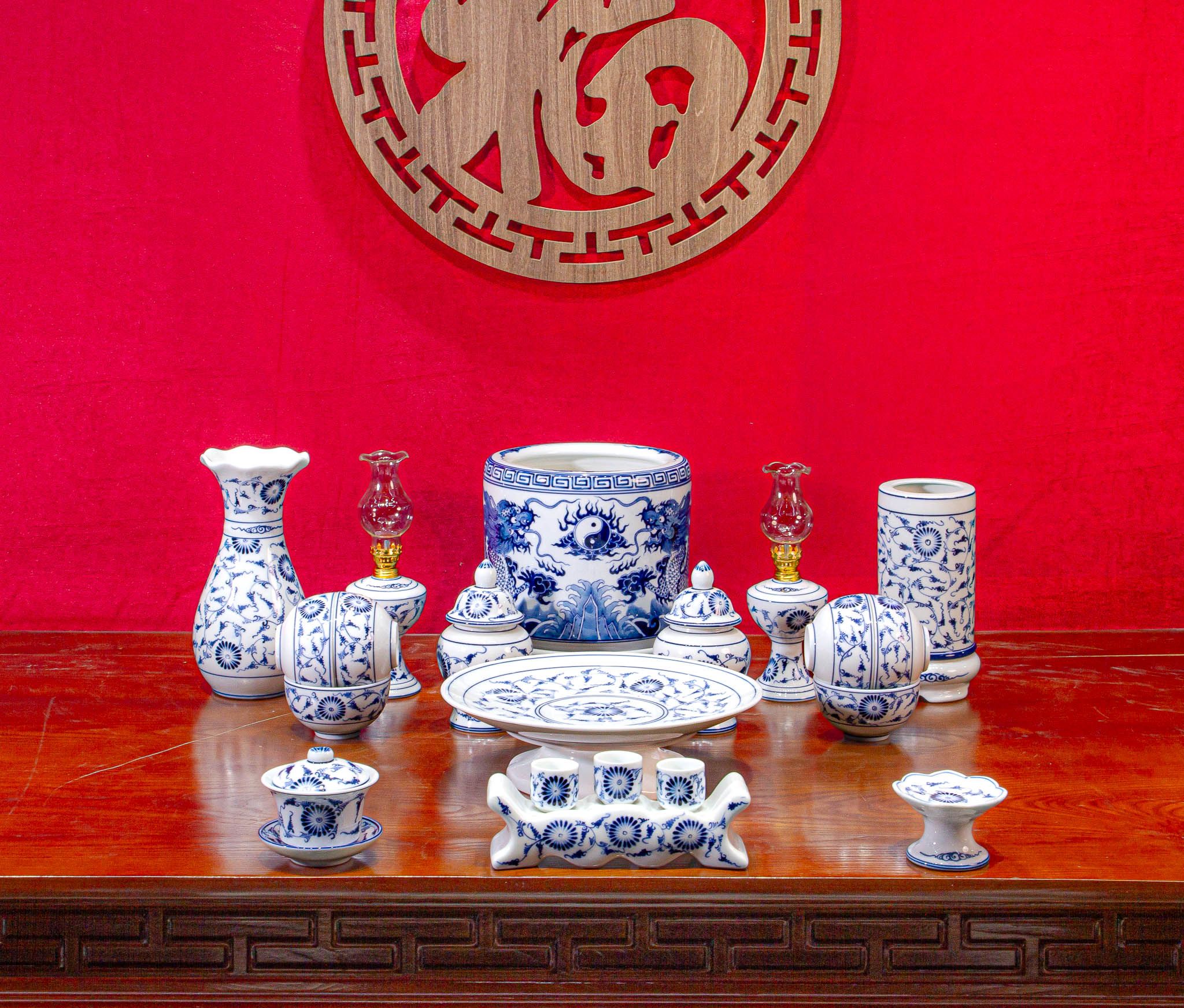 Bộ đồ thờ Phúc Lộc Hoàng Hoa