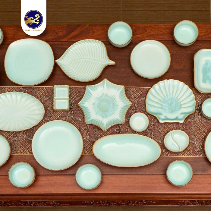 BỘ BÁT ĐĨA LAM SƯƠNG