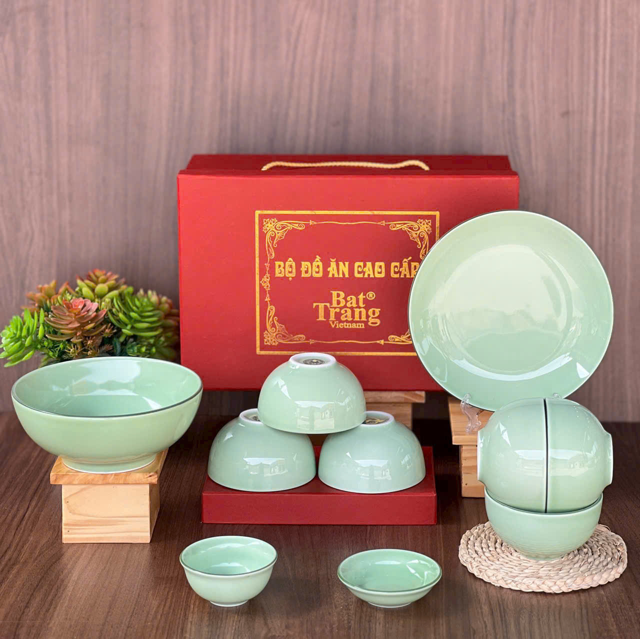 Bộ Đồ Ăn Quà Tặng Gia Đình Sứ Bát Tràng