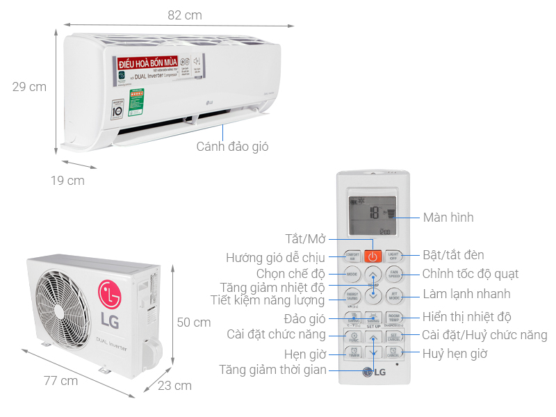 Các bộ phận của điều hòa LG B13END