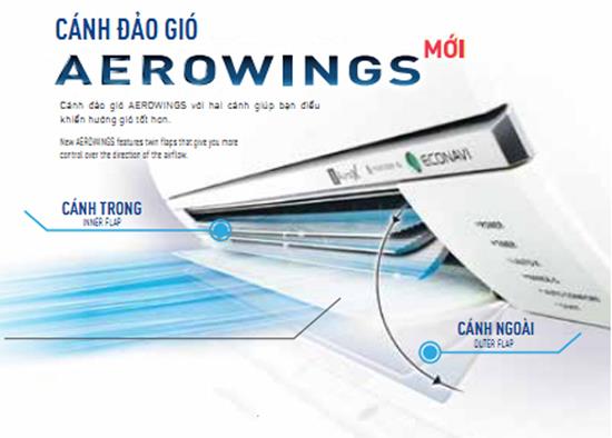 Công nghệ đảo gió AEROWINGS cho hơi lạnh lan tỏa đều