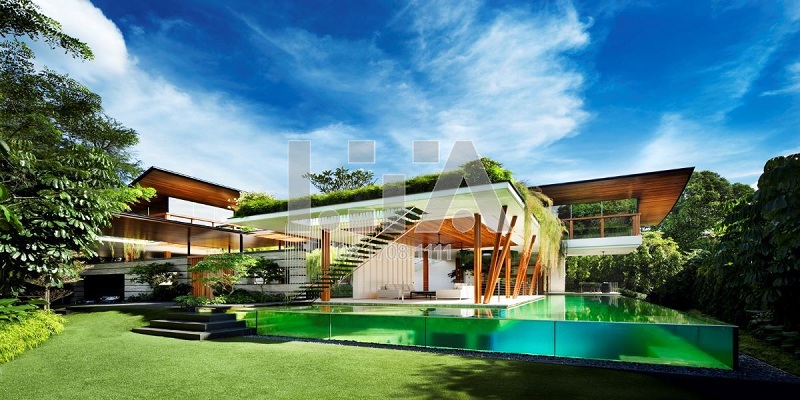 Xu hướng thiết kế biệt thự hiện đại nhiều cây xanh
