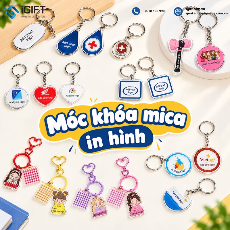 Móc khóa mica in hình theo yêu cầu - Giải pháp quà tặng nhỏ gọn, hiệu quả cao