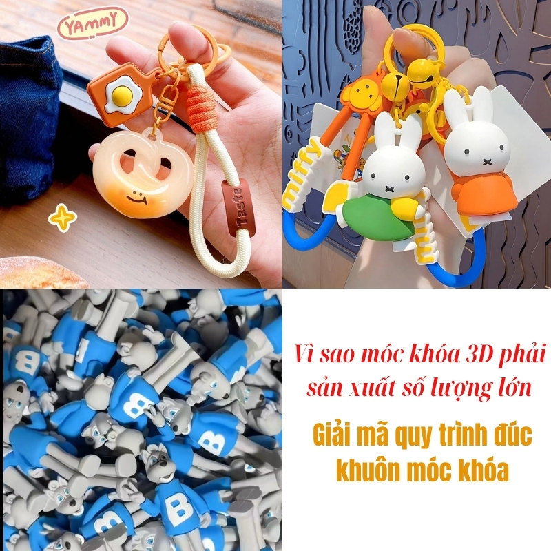 Vì sao móc khóa 3D phải sản xuất số lượng lớn – Giải mã quy trình đúc khuôn móc khóa