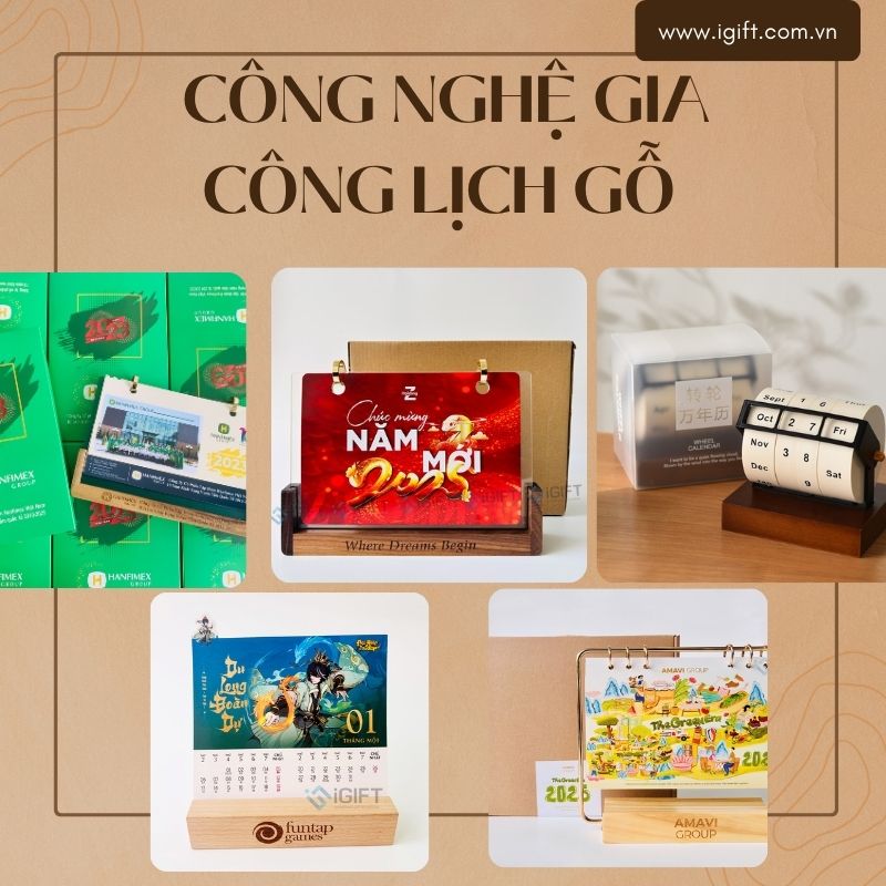 Lịch gỗ iGIFT làm từ gỗ gì? Công nghệ gia công đế gỗ cao cấp