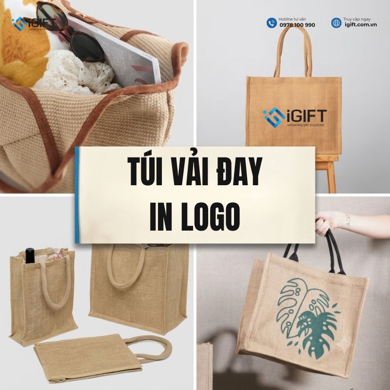 Túi vải đay in logo - Quà tặng doanh nghiệp bền vững