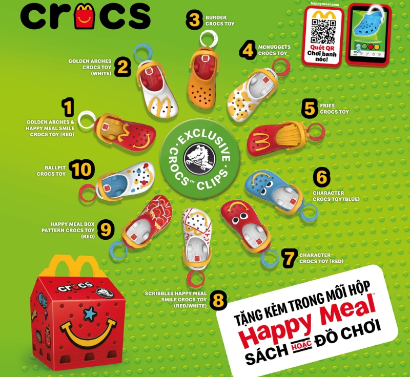 McDonald's với bộ 10 móc khóa “dép” Crocs độc quyền Quà tặng công nghệ doanh nghiệp