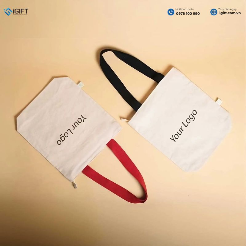 quà tặng in logo túi canvas