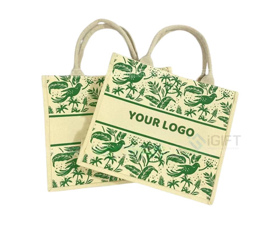 Quy trình sản xuất túi giả đay in logo [ecogift friendly] Quà tặng công nghệ doanh nghiệp