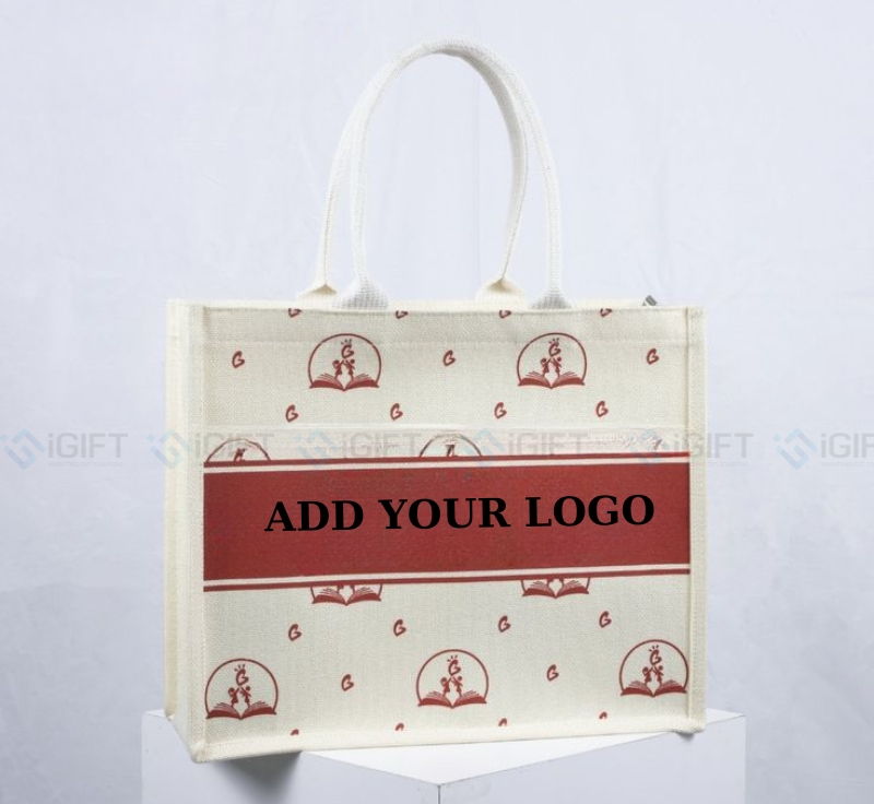 Túi vải giả đay in logo - Quà tặng giá rẻ, bảo vệ môi trường Quà tặng công nghệ doanh nghiệp