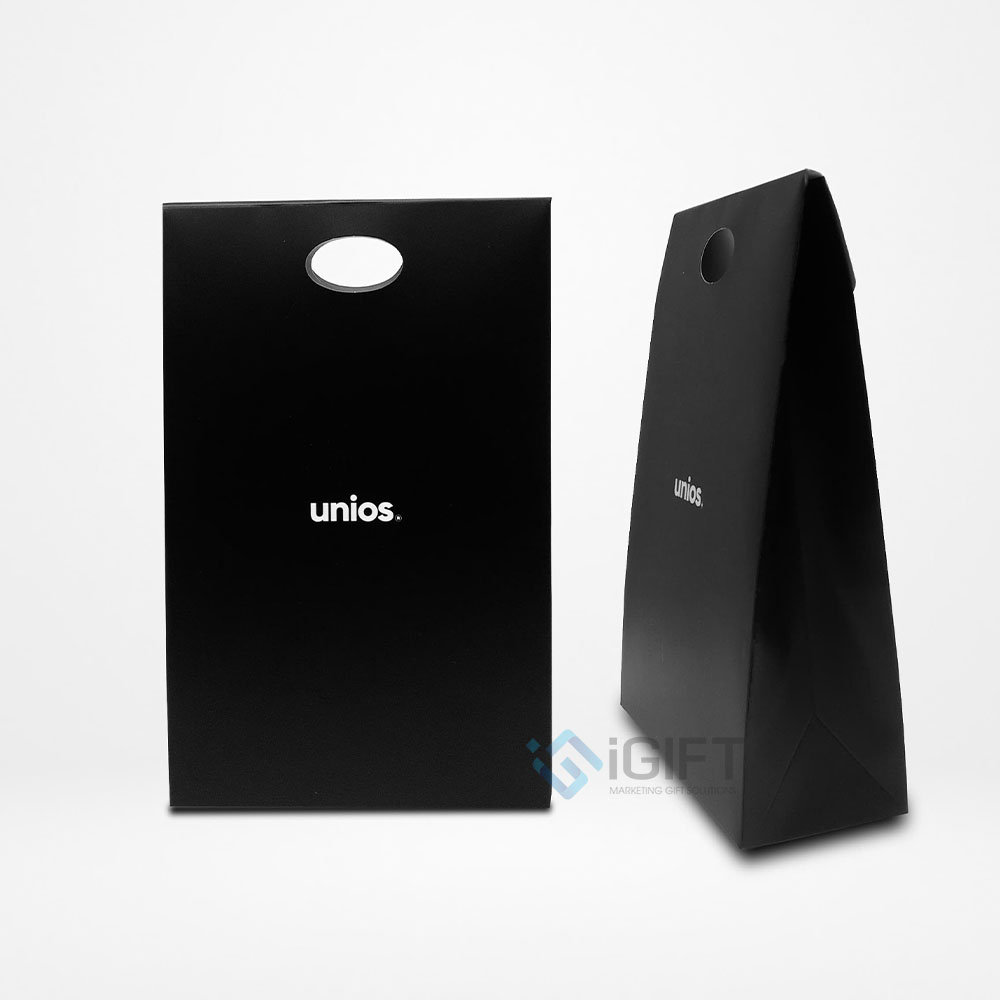 Túi giấy miệng gập - In logo UNIOS 1 Túi giấy miệng gập - In logo UNIOS Quà tặng công nghệ doanh nghiệp