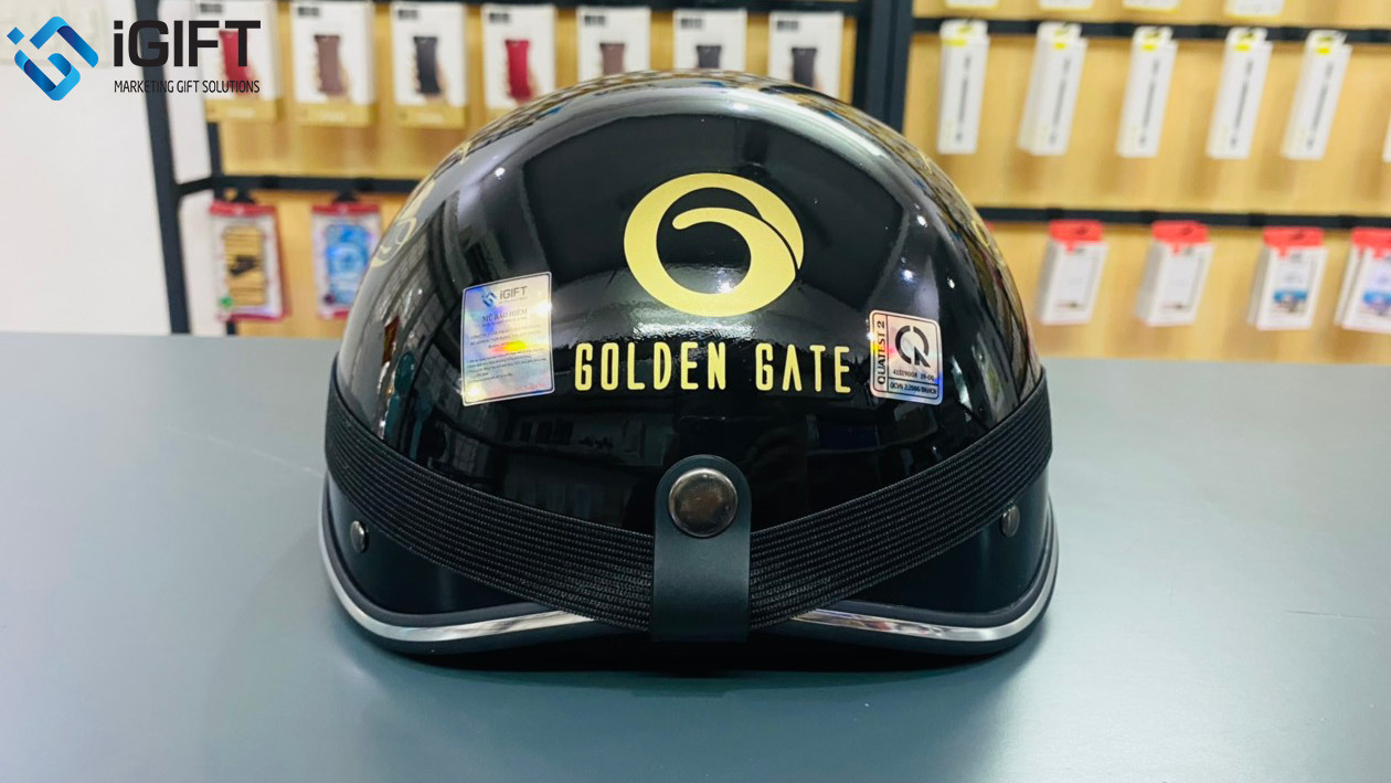 Mũ Bảo Hiểm In Logo Thương Hiệu Golden Gate 1 Mũ Bảo Hiểm In Logo Thương Hiệu Golden Gate Quà tặng công nghệ doanh nghiệp