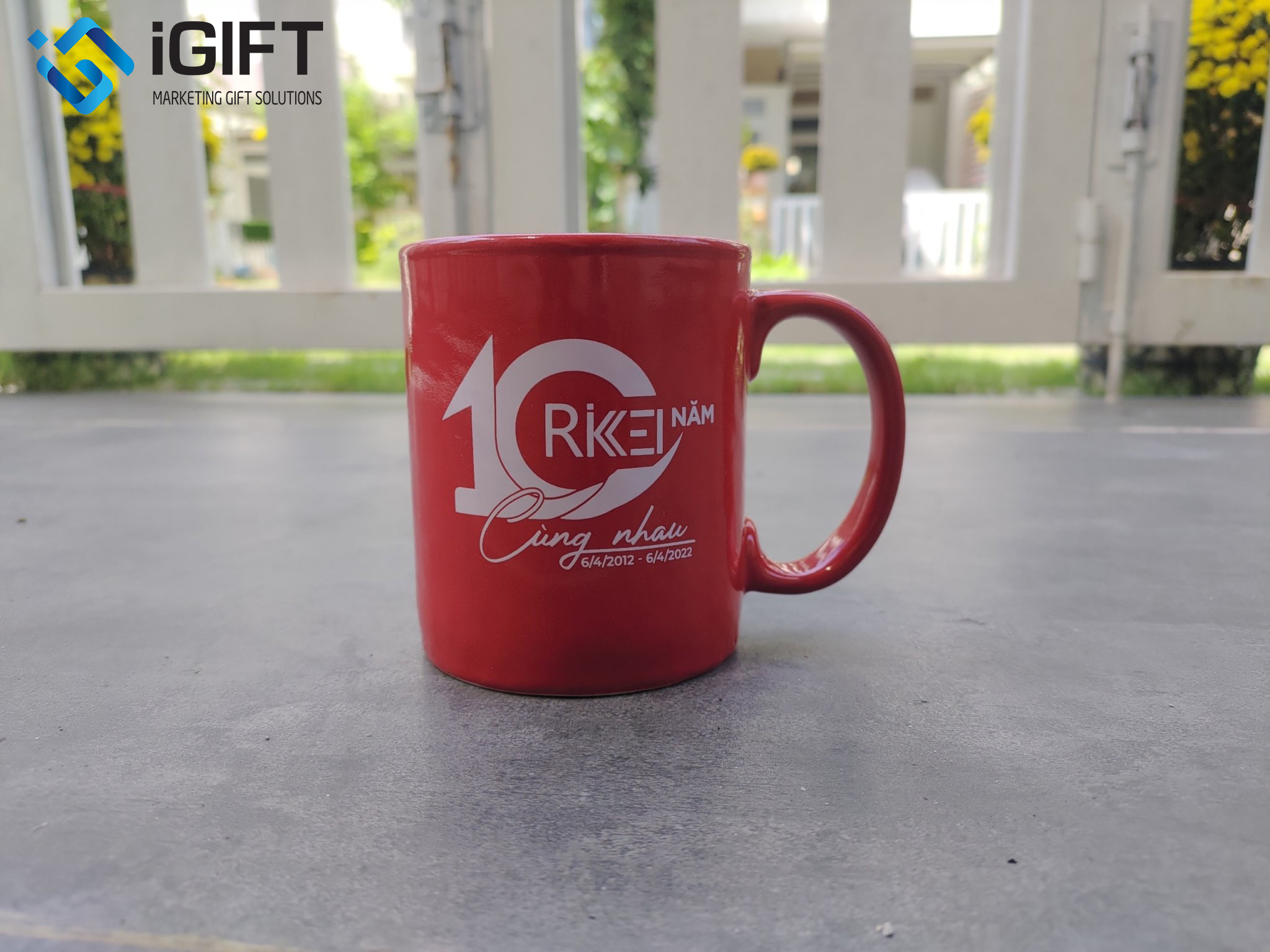 Ly Sứ In Ấn Logo Rikkei Soft 1 Ly Sứ In Ấn Logo Rikkei Soft Quà tặng công nghệ doanh nghiệp