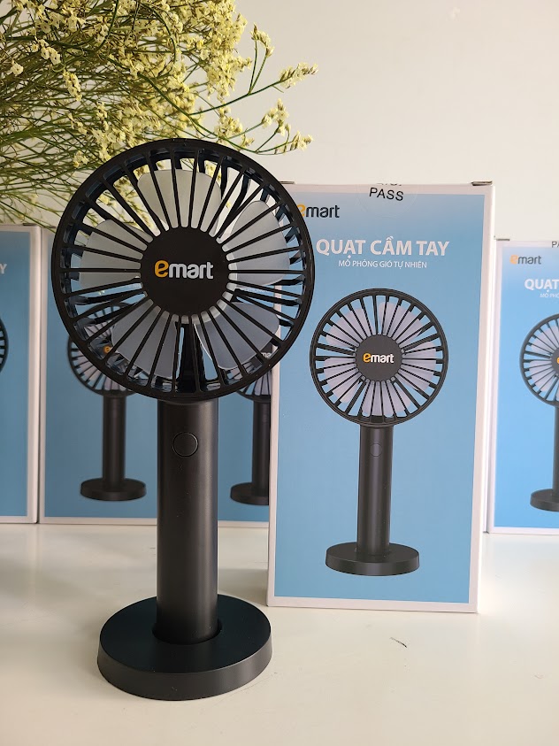 Quạt Cầm Tay Mini In Ấn Logo Emart