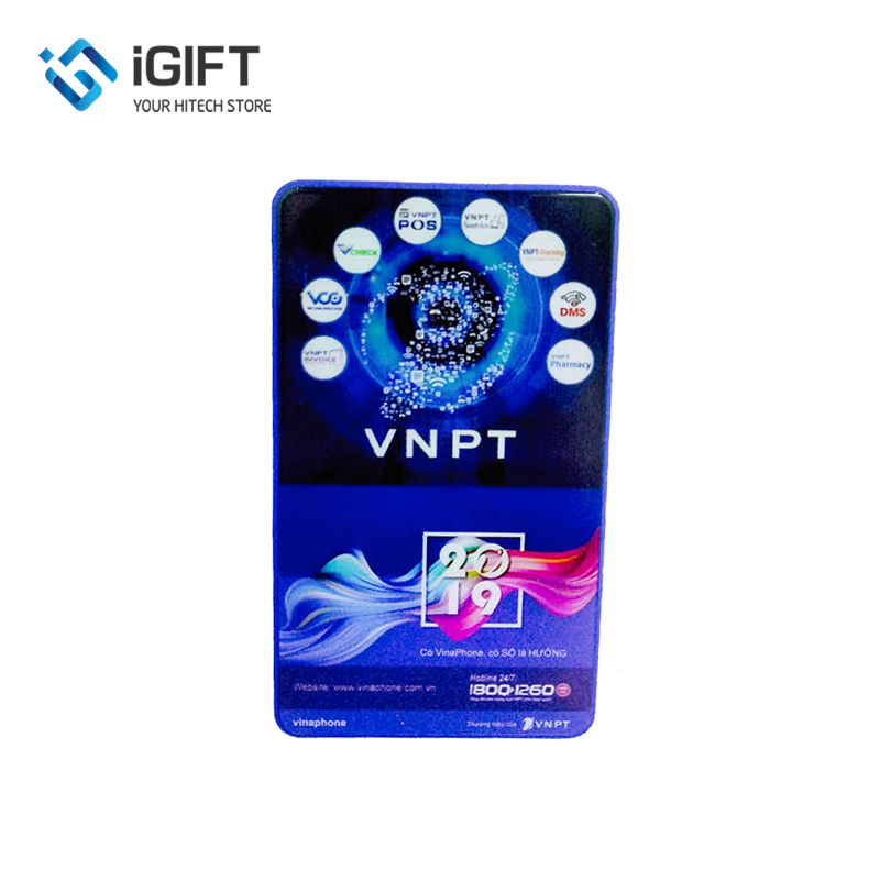 Pin dự phòng mặt kính 3D 10.000 mAh PB-001 - logo VNPT