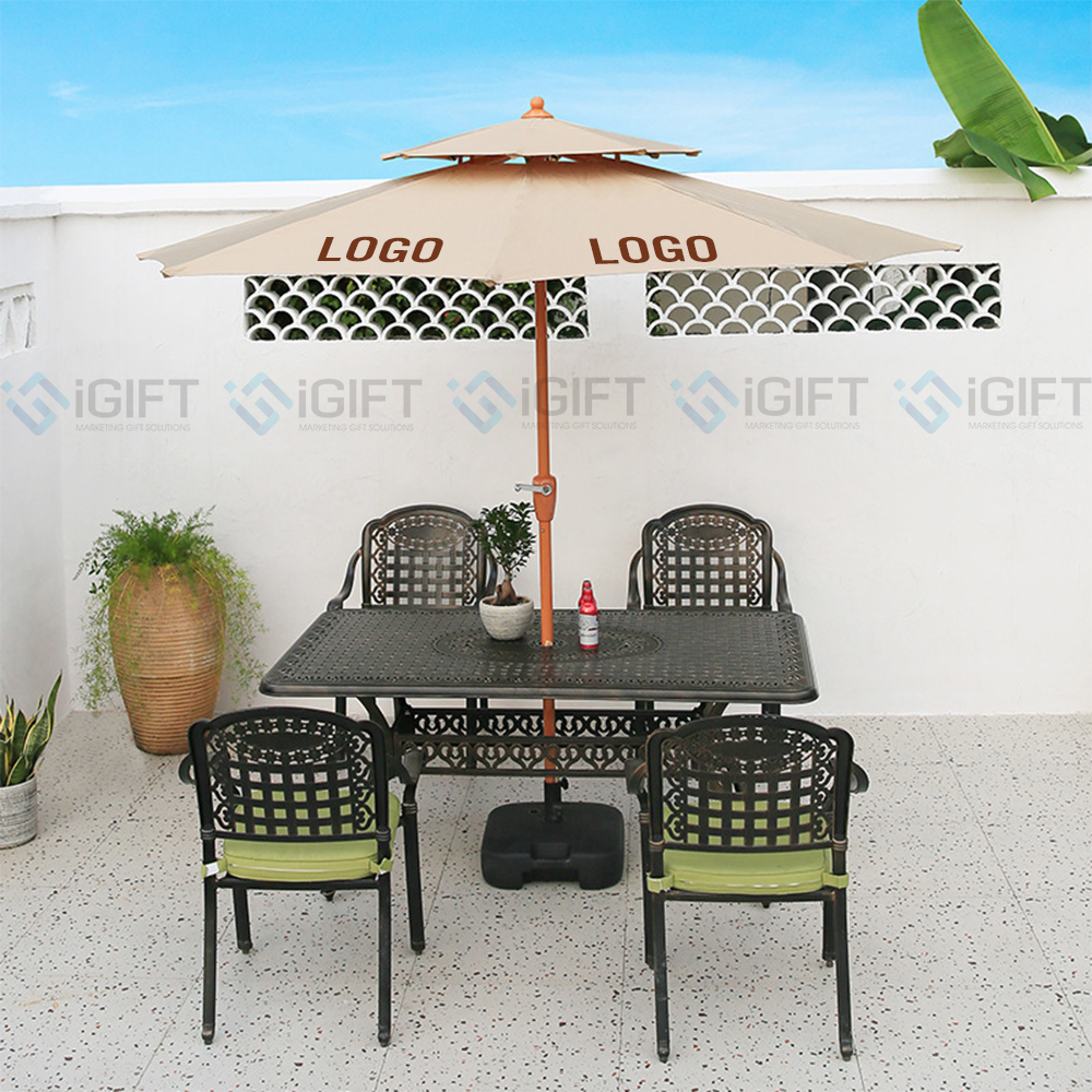 Ô dù chính tâm tròn che nắng ngoài trời - In ấn logo theo yêu cầu 2 Ô dù chính tâm tròn che nắng ngoài trời - In ấn logo theo yêu cầu Quà tặng công nghệ doanh nghiệp