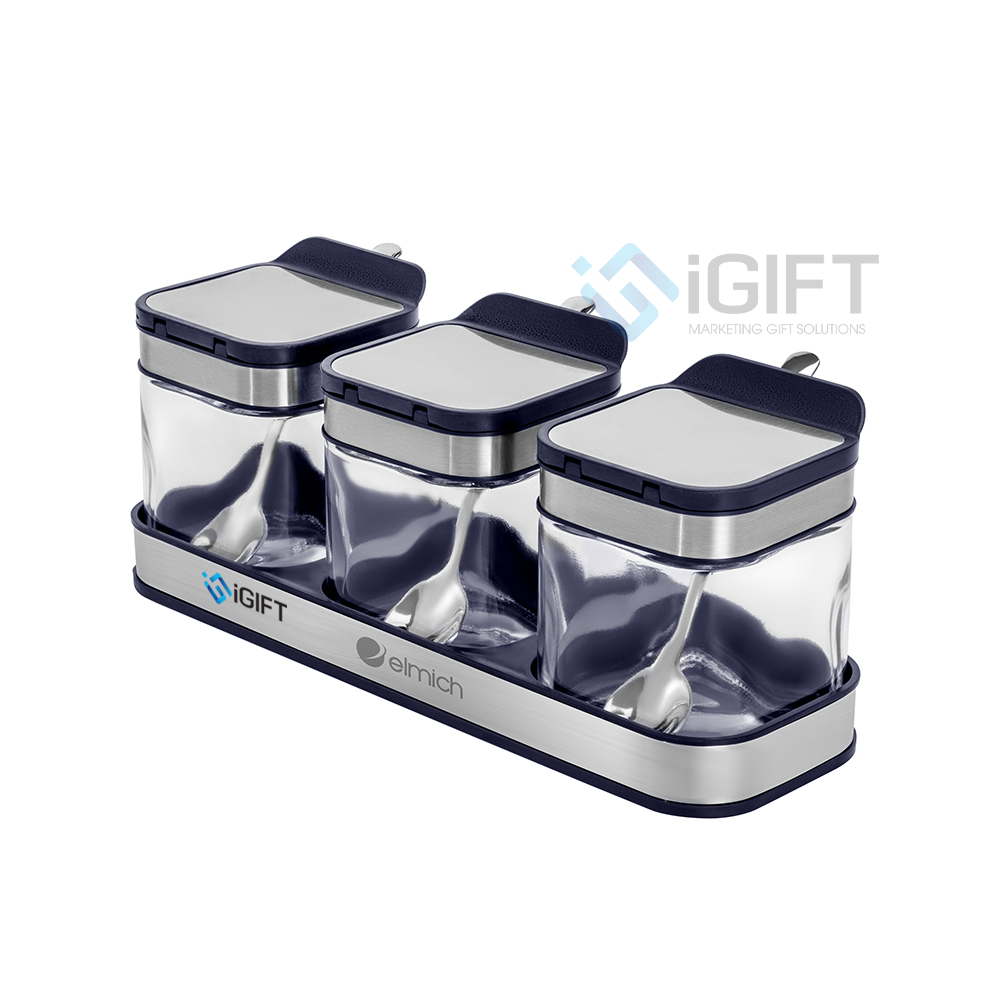 Bộ 3 lọ đựng gia vị Elmich EL1280 - In logo theo yêu cầu
